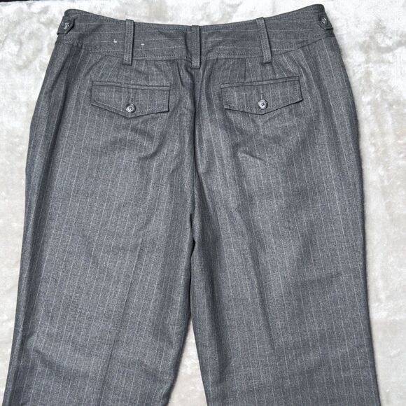 Express Editor Gray Pinstripe Straight Leg Pants Curvy Fit Womens Size 10 - Picture 6 of 15